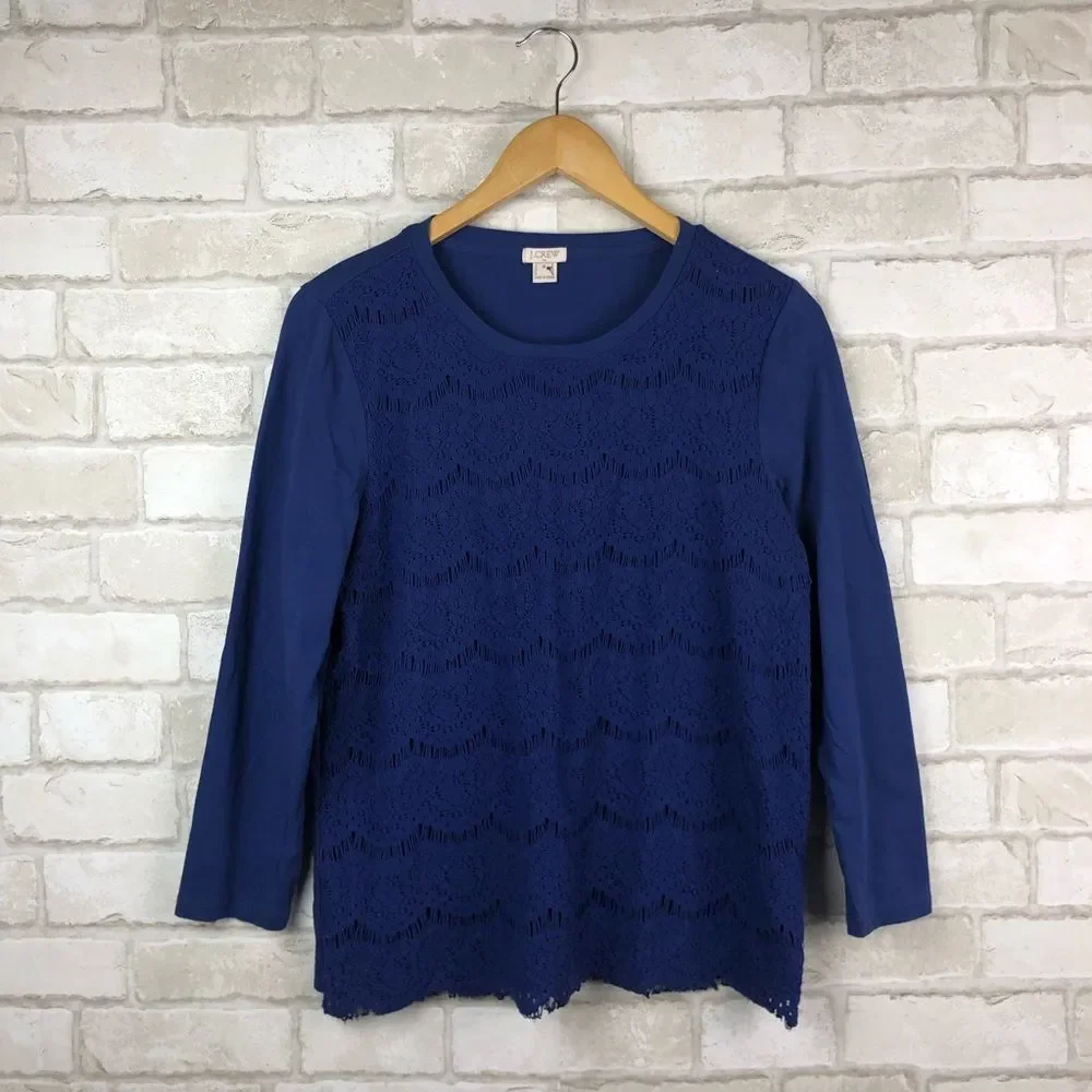 J. Crew Lace-front T-shirt Size M